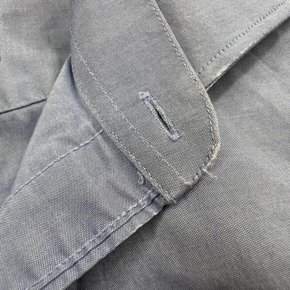 Todd Snyder Shirt Men’s 15.5 34/35 Blue Solid 2 Ply Cotton Stretch Button Up - Picture 13 of 16